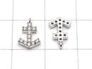 Metal Parts Charm 10.5 x 7 mm Ikari Silver Color (with CZ) 1 pc $1.79