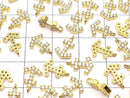 Metal Parts charm 11 x 7.5 Ikari gold color (with CZ) 1 pc $1.79