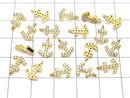 Metal Parts charm 11 x 7.5 Ikari gold color (with CZ) 1 pc $1.79