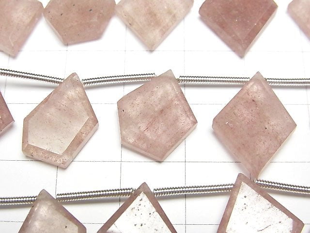[Video] High Quality Pink Epidote AAA Rough Slice Faceted 1strand beads (aprx.5inch / 13cm)