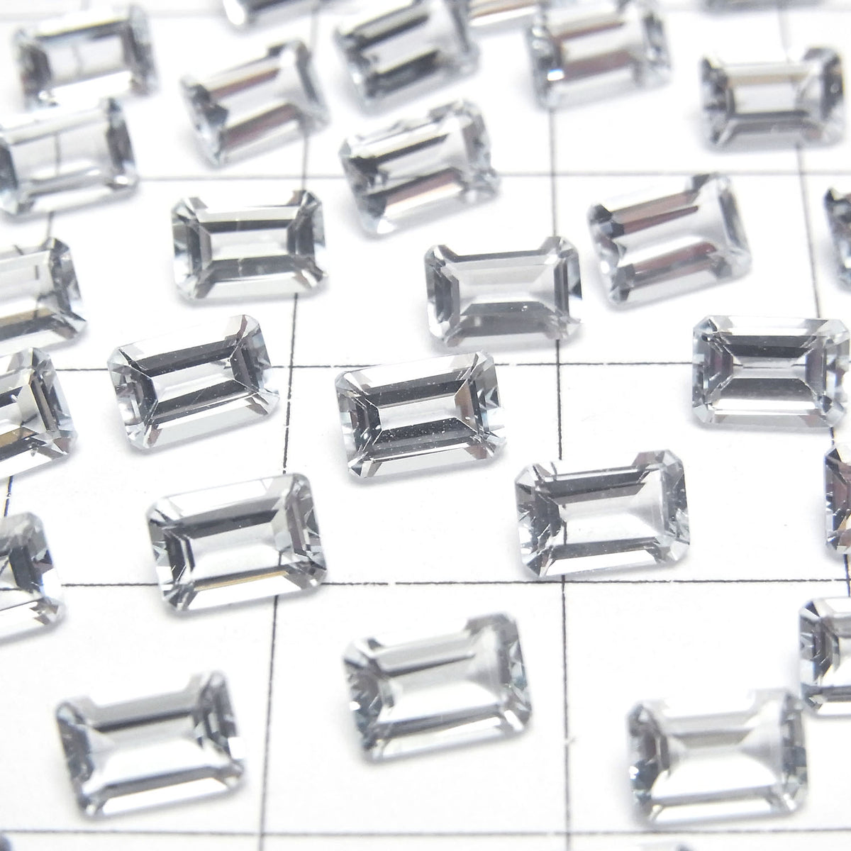 Aigue-marine de haute qualité AAA, pierre non sertie, rectangulaire, facettée, 6x4mm, 2 pièces