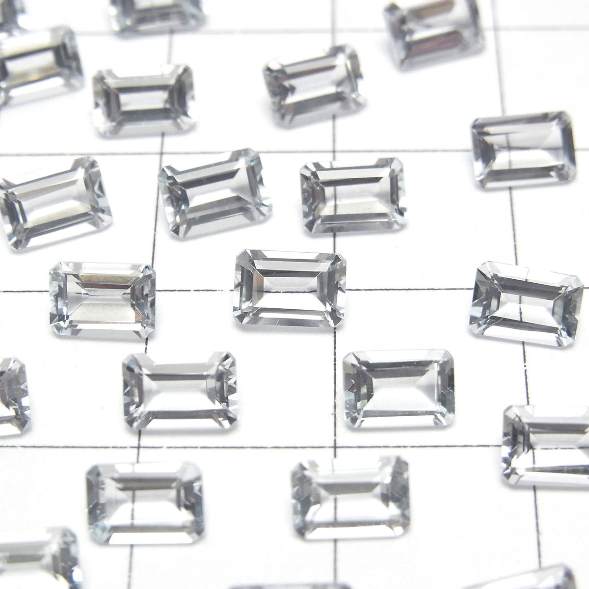 Aigue-marine de haute qualité AAA, pierre non sertie, rectangulaire, facettée, 6x4mm, 2 pièces