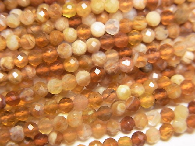 [Video] High Quality! Brandy Opal Faceted Round 3mm 1strand beads (aprx.15inch / 37cm)