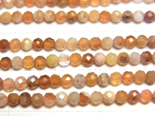 [Video] High Quality! Brandy Opal Faceted Round 3mm 1strand beads (aprx.15inch / 37cm)