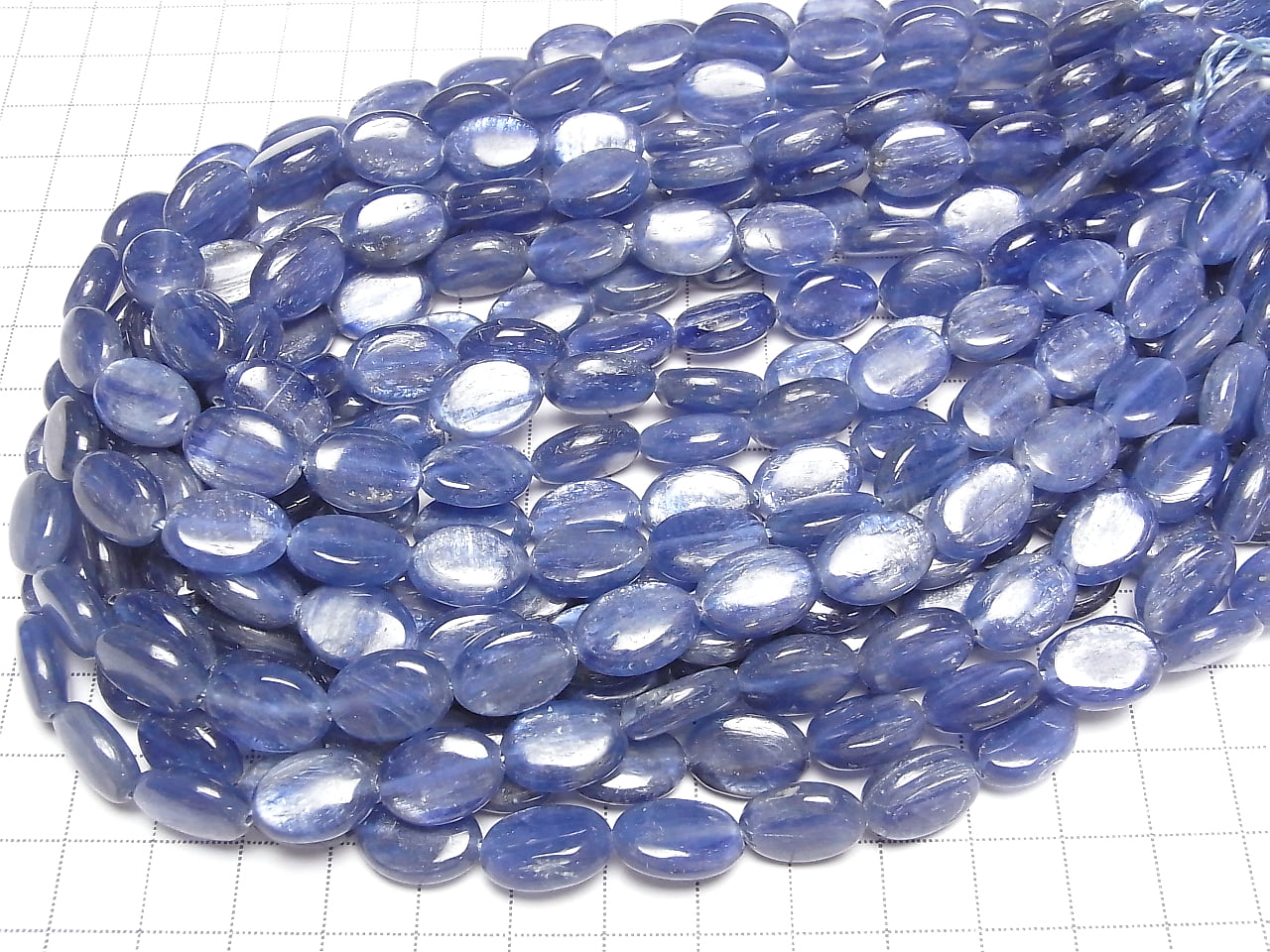 Cyanite AA++ Ovale 14x10x4mm demi-fil ou un fil de perles (environ 15 pouces/36 cm)