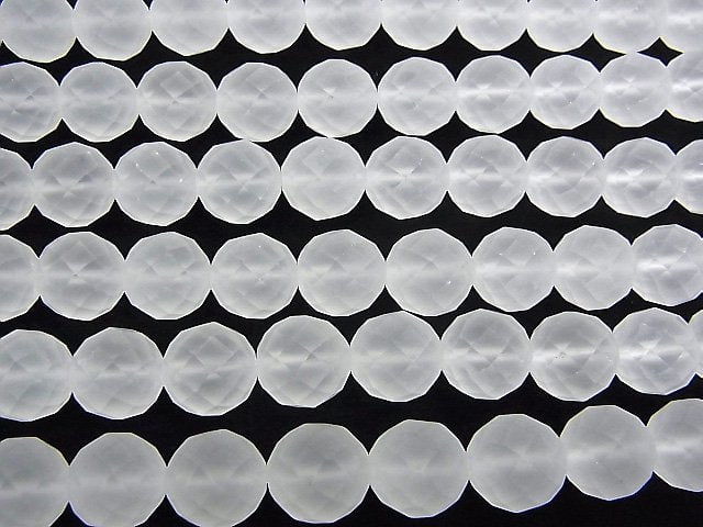 [Video] Frosted Crystal Quartz AAA 64Faceted Round 12mm half or 1strand beads (aprx.15inch / 38cm)