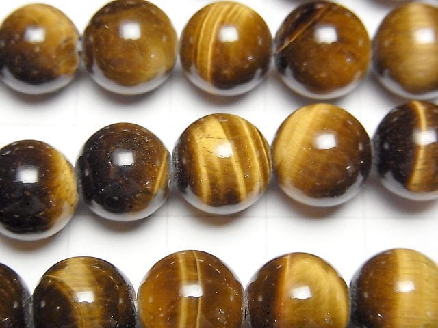 [Video] Yellow Tiger's Eye AA++ Round 10mm [2mm hole] half or 1strand beads (aprx.14inch/35cm)