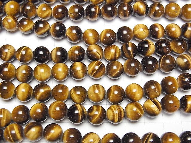 [Video] Yellow Tiger's Eye AA++ Round 10mm [2mm hole] half or 1strand beads (aprx.14inch/35cm)