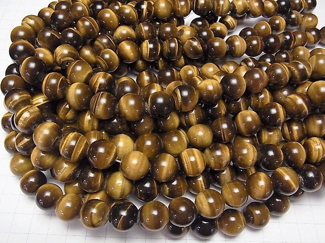 [Video] Yellow Tiger's Eye AA++ Round 14mm [2mm hole] half or 1strand beads (aprx.15inch / 36cm)