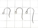 Silver925 Earwire [S][M][L] with round beads Rhodium Plated 2pairs (4 pieces)