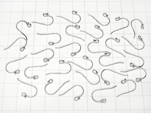 Silver925 Earwire [S] [M] [L] with round ball Rhodium Plated 2 pairs (4 pieces) $2.19