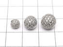 Metal Parts Round Beads 6mm, 8mm, 10mm Silver Color (with CZ) 1pc $3.39