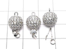 Metal Parts Clasp Round 8mm, 10mm Silver Color (with CZ) 1pc $3.99