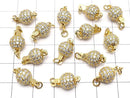 Metal Parts clasp Round 8 mm, 10 mm gold color (with CZ) 1 pc $3.99