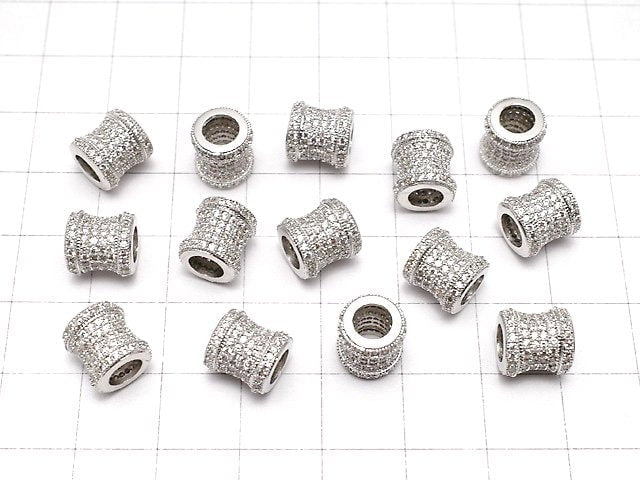 Metal Parts Tube 9 x 8.5 x 8.5 Silver Color (with CZ) 1 pc $4.59!