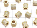 Metal Parts Tube 9 x 8.5 x 8.5 Gold Color (with CZ) 1 pc $4.59!