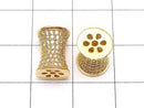 Metal parts Tube 11x8x8mm Gold color (with CZ) 1pc