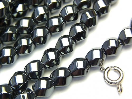 1strand $5.79! Hematite  Twist 6Faceted Round 6x6mm x6mm  1strand (aprx.15inch/38cm)