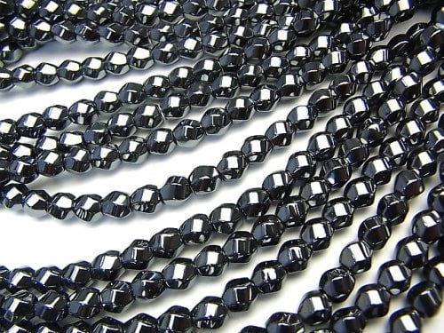 1strand $5.79! Hematite  Twist 6Faceted Round 6x6mm x6mm  1strand (aprx.15inch/38cm)