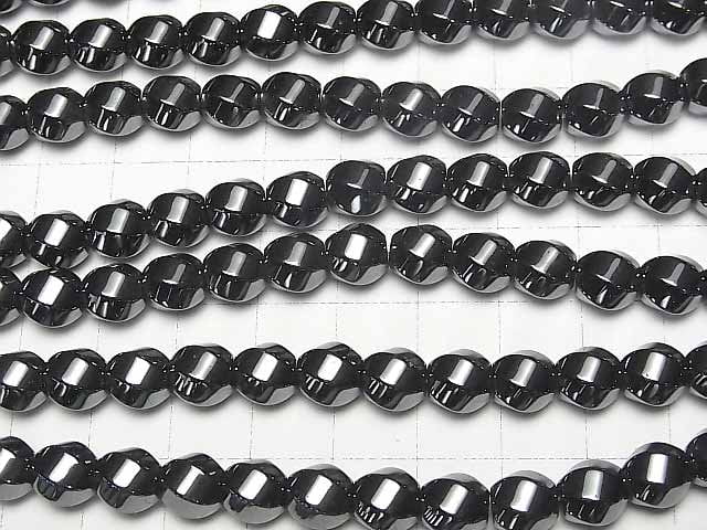 [Video] Hematite  Twist 6Faceted Round 8x8mm x8mm  1strand beads (aprx.15inch/38cm)