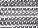 [Video]Hematite Twist 6Faceted Round 8x8x8mm Silver Coated 1strand beads (aprx.15inch/37cm)