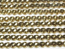 [Video]Hematite Twist 6Faceted Round 8x8x8mm Gold Coated 1strand beads (aprx.15inch/38cm)