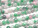 Pink & Green Jade Round 4mm 1strand beads (aprx.15inch/38cm)