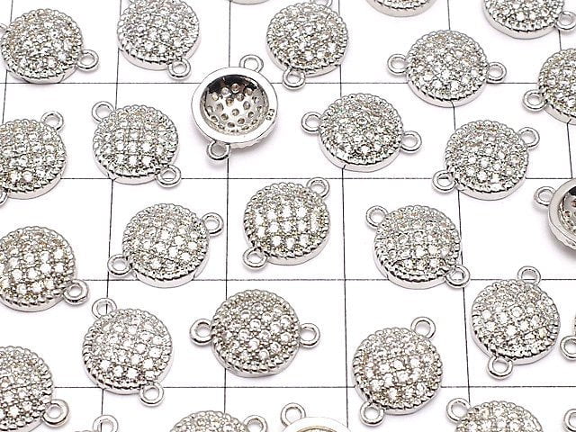 Metal Parts Joint Parts Coin 11 x 8 mm Silver Color (with CZ) 1 pc $1.79