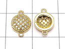 Metal Parts Joint Parts Coin 11 x 8 mm Gold Color (with CZ) 1 pc $1.79
