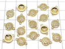 Metal Parts Joint Parts Coin 11 x 8 mm Gold Color (with CZ) 1 pc $1.79