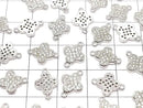 Metal Joint Parts Flower 12x8.5mm Silver Color (with CZ) 1pc