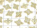 Metal Joint Parts Flower 12x8.5mm Gold (with CZ) 1pc