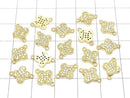 Metal Joint Parts Flower 12x8.5mm Gold (with CZ) 1pc