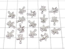 Metal parts joint parts flower 9x7.5mm silver color (with CZ) 1pc