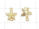 Metal Joint Parts Flower 9x7.5mm Gold (with CZ) 1pc