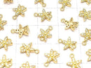 Metal Joint Parts Flower 9x7.5mm Gold (with CZ) 1pc