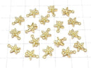 Metal Joint Parts Flower 9x7.5mm Gold (with CZ) 1pc