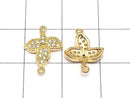 Metal Parts Joint Parts leaf 15 x 11 mm gold color (with CZ) 1 pc $2.59