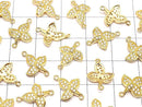 Metal Parts Joint Parts leaf 15 x 11 mm gold color (with CZ) 1 pc $2.59