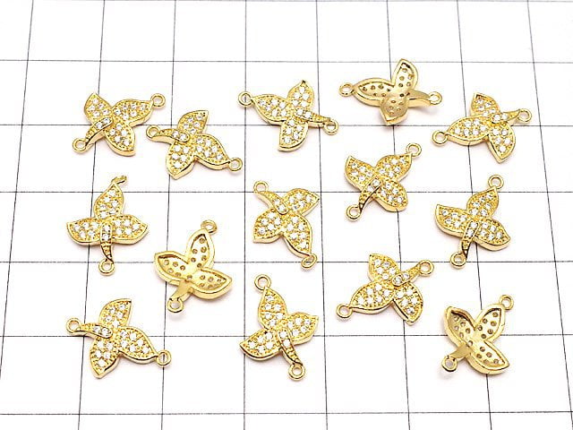 Metal Parts Joint Parts leaf 15 x 11 mm gold color (with CZ) 1 pc $2.59