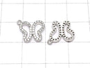 Metal Parts Charm Butterfly 12 x 10 mm Silver Color (with CZ) 1 pc $2.19