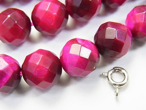 1strand $17.99! Pink color Tiger's Eye AA + 64 Faceted Round 10 mm 1strand beads (aprx.15 inch / 37 cm)