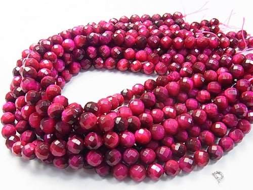 1strand $17.99! Pink color Tiger's Eye AA + 64 Faceted Round 10 mm 1strand beads (aprx.15 inch / 37 cm)