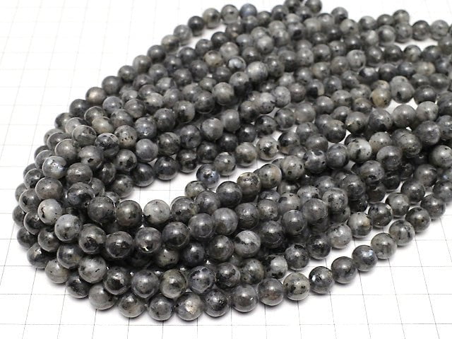 [Video] Larvikite  Round 8mm 1strand beads (aprx.15inch/36cm)
