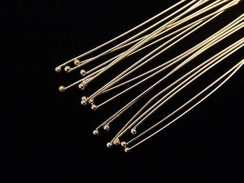 [K14 Yellow Gold]Ball Head Pin [0.28x19mm][0.28x25.4mm]5pcs
