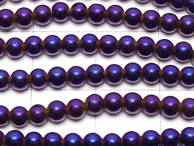 Hematite Round 3mm Metallic Purple - Red 1strand beads (aprx.15inch / 38cm)