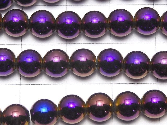 Hematite Round 6mm Metallic Purple 1strand beads (aprx.15inch / 38cm)