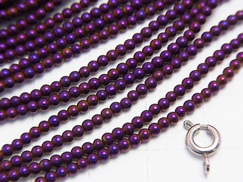 [Video] Hematite Round 2mm Metallic Purple - Red 1strand beads (aprx.15inch / 38cm)