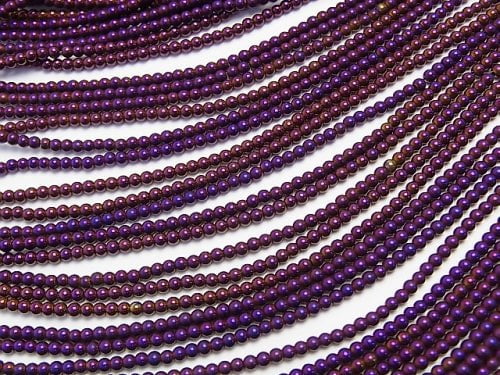 [Video] Hematite Round 2mm Metallic Purple - Red 1strand beads (aprx.15inch / 38cm)