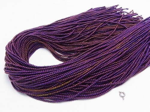[Video] Hematite Round 2mm Metallic Purple - Red 1strand beads (aprx.15inch / 38cm)